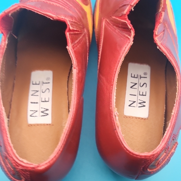 Nine West Cowboy Western Booties With Red Leather Details - Picture 5 of 6